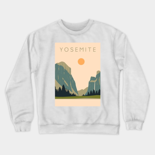 Yosemite Valley Crewneck Sweatshirt by Zakaria Azis